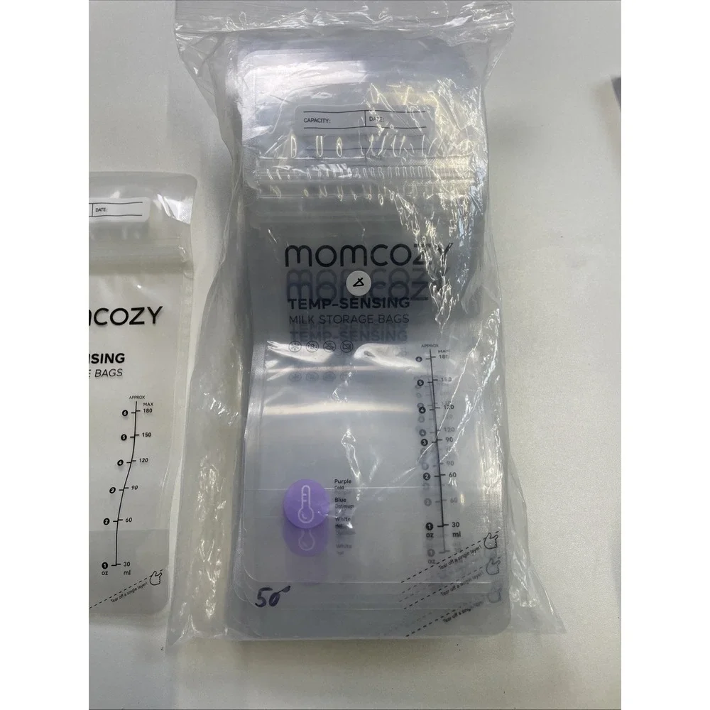Momcozy‎ Breastmilk Storing Bags, Temp-Sensing Milk Storage Bags 50 Pcs 6 oz